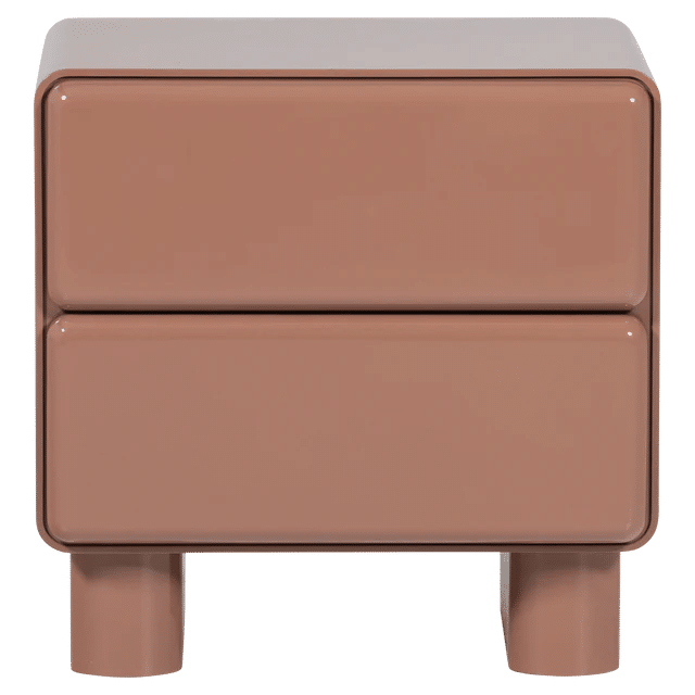 WOOOD nachtkastje Lustra – Hout – Hoogglans Oudroze – 43x57x57