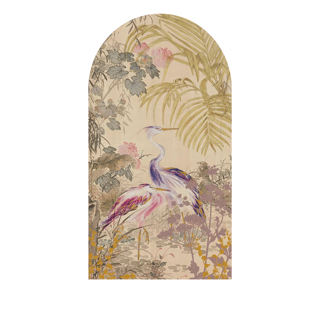Art for the Home Canvas – Reigers tussen Bloemen Japanse stijl – 100×54